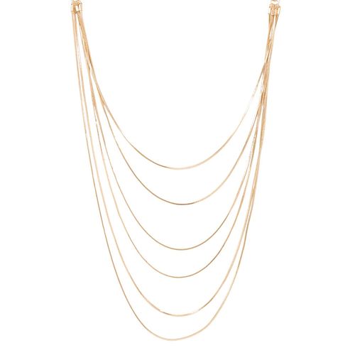 Collar multicuerdas dorado 13mm-87.63 cm para mujer