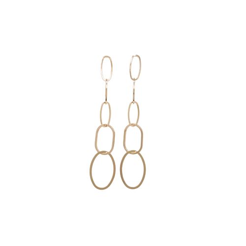 Aretes largos dorados para mujer