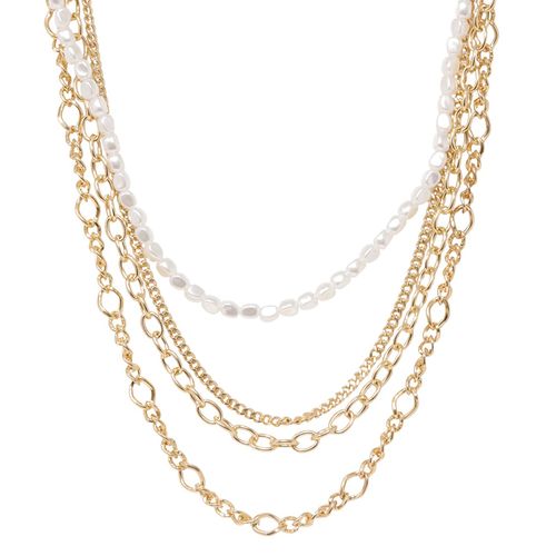 Collar multicuerdas dorado 17 mm-60.96 cm para mujer