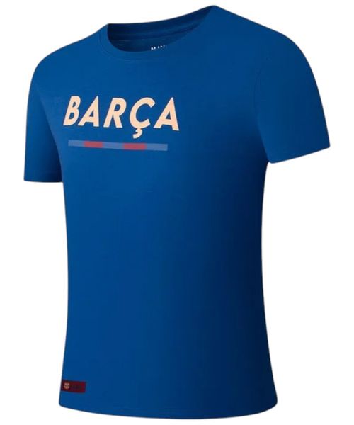 Camiseta deportiva FC Barcelona azul estampada para hombre