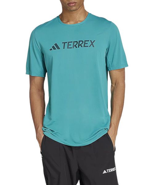 Camiseta deportiva Adidas Terrex azul estampada para hombre