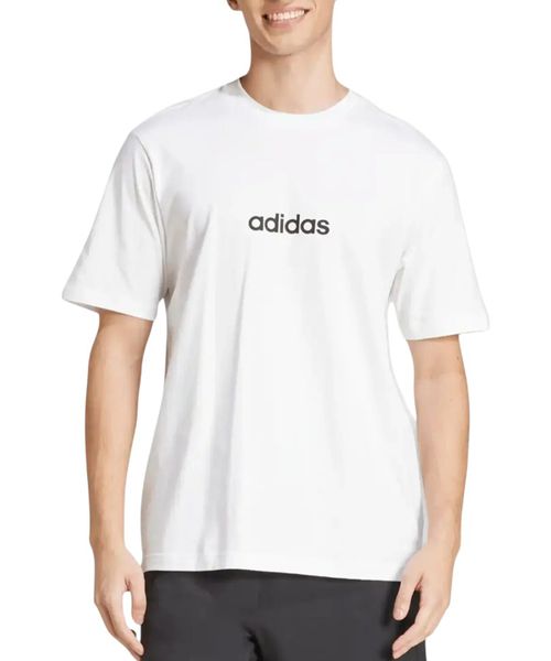 Camiseta deportiva Adidas blanca estampada para hombre