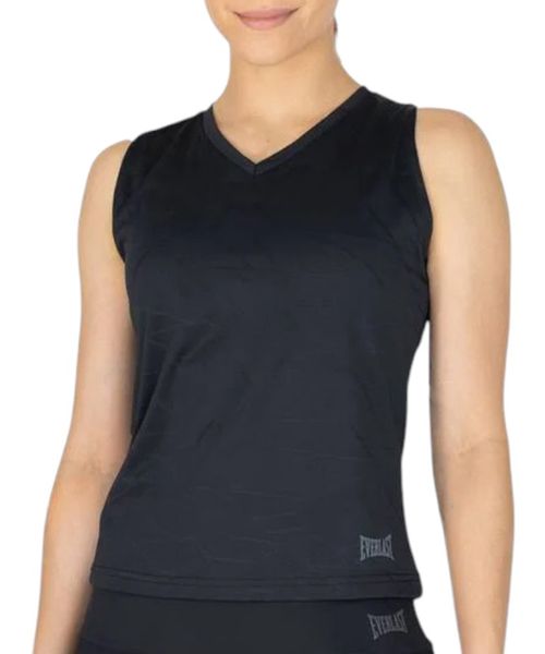 Camiseta deportiva Everlast negra estampada para mujer