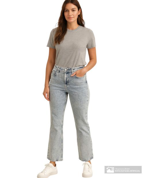 Jeans YMI bootcut celeste de cintura alta para mujer