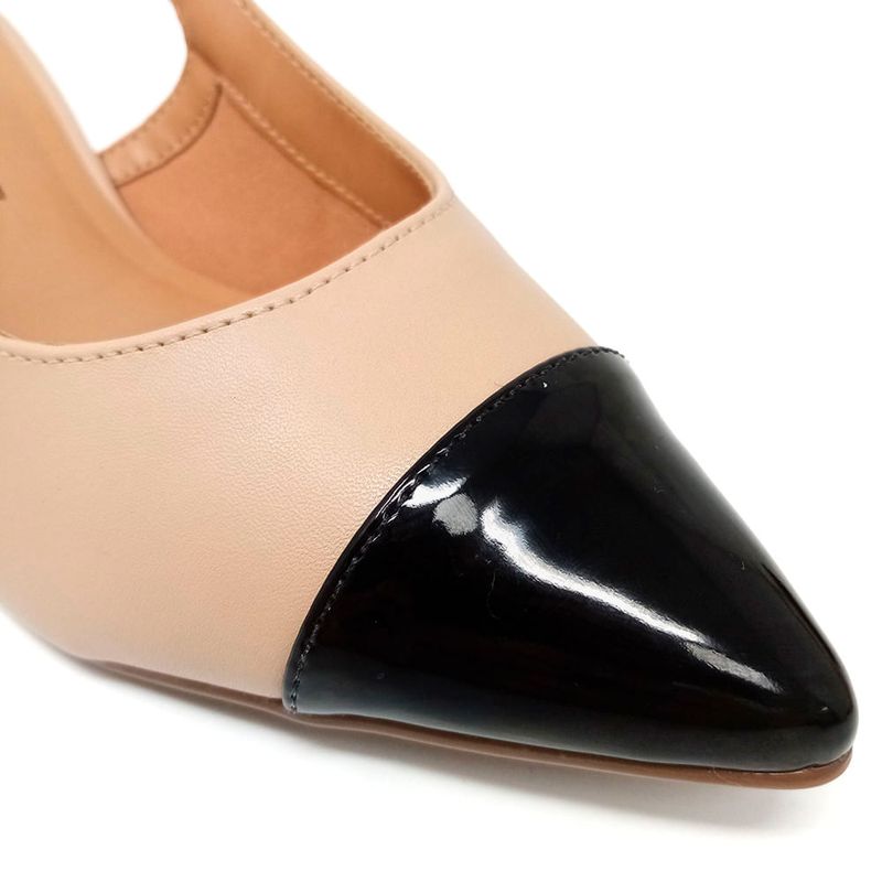 Zapato de vestir pointy slingback color negro/beige de tacón para - Main Image