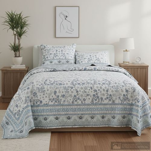 Cubrecama BR home de poliéster estampado flores