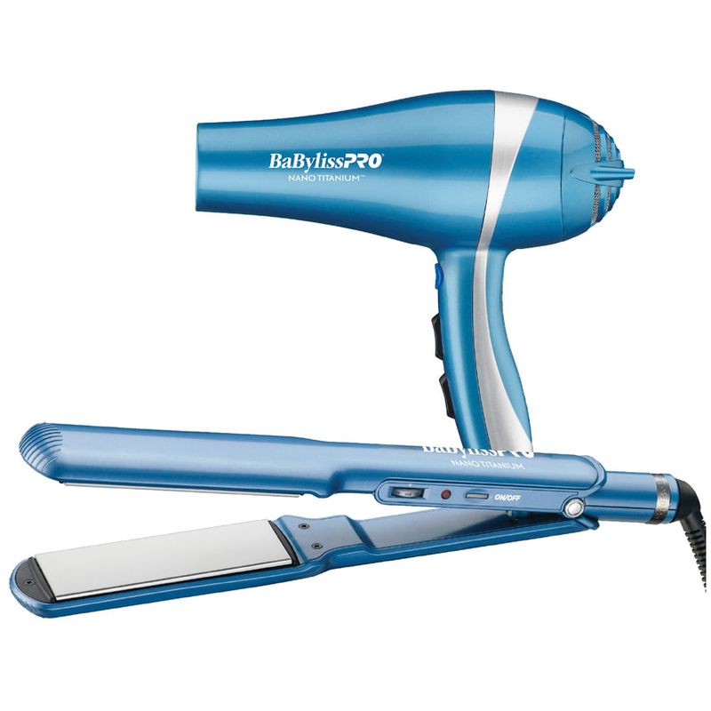 Combo de secadora y plancha 1 ½" (3.81 cm) Babyliss Nano Titanium-1760628169917