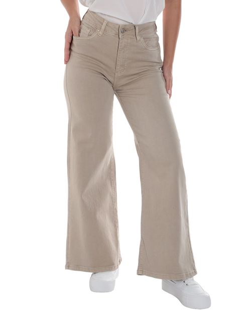 Jeans Orange wide leg beige de cintura alta para mujer