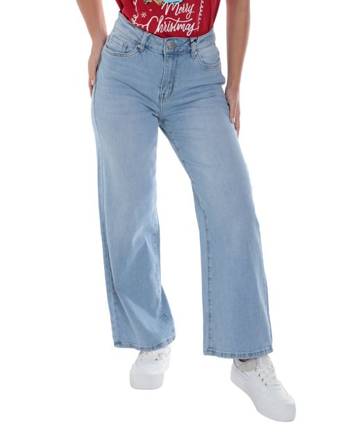 Jeans Orange wide leg celeste de cintura alta para mujer