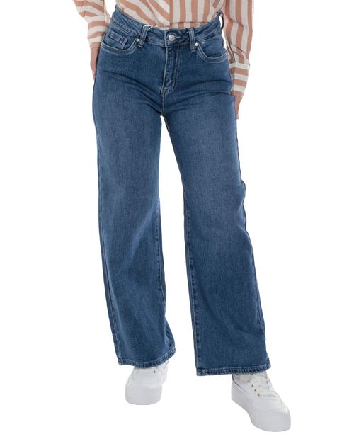 Jeans Orange wide leg azul de cintura alta para mujer