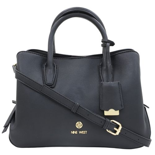 Cartera satchel Nine West Lakelyn color negro para mujer