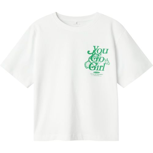 Camiseta blanca con estampado you go girl para niña