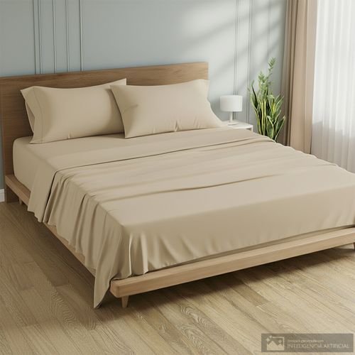 Set de sábana Detalles diseño sólido de algodón 200 hilos