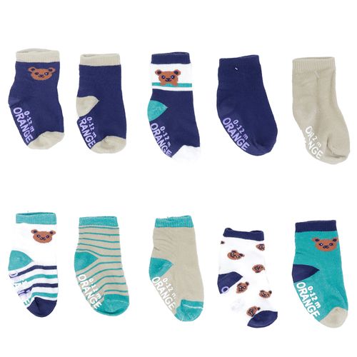 Set de 10 calcetines multicolor con estampado de ositos para bebé niño