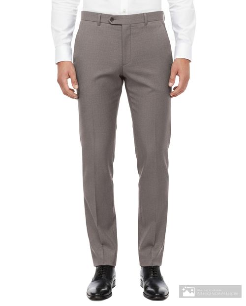 Pantalón formal PuroEGO slim fit gris heather para hombre