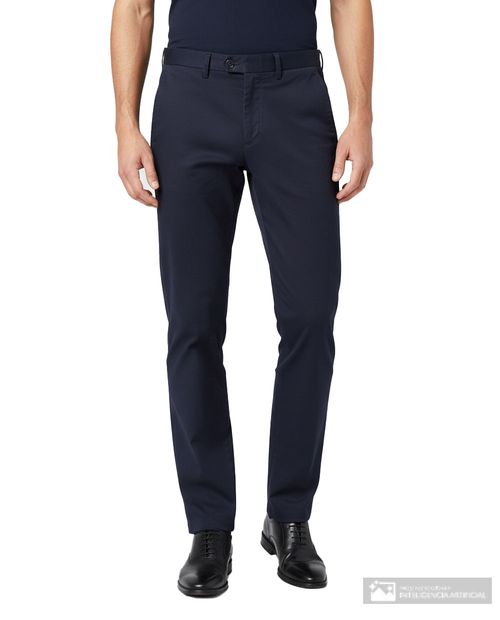 Pantalón chino PuroEGO azul navy sólido para hombre