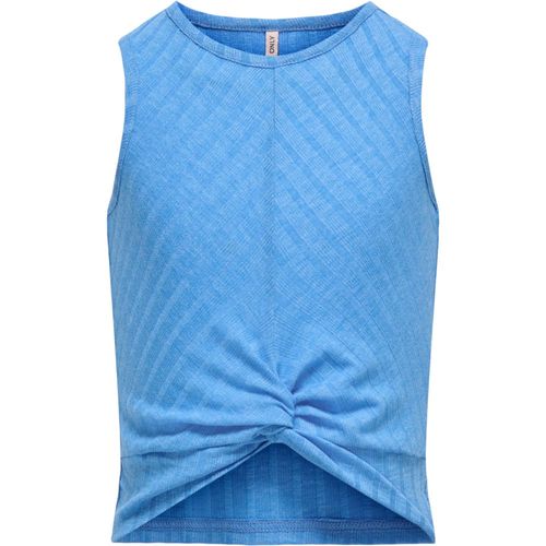 Blusa azul acanalada para niña