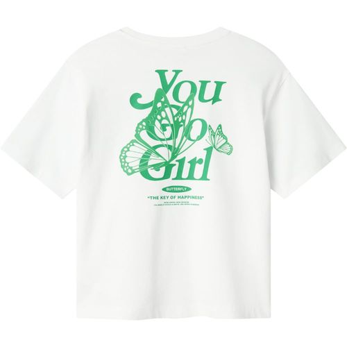 Camiseta blanca con estampado you go girl para niña