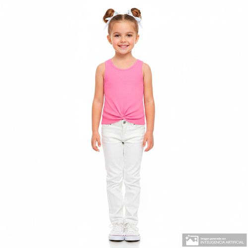 Blusa rosada acanalada para niña