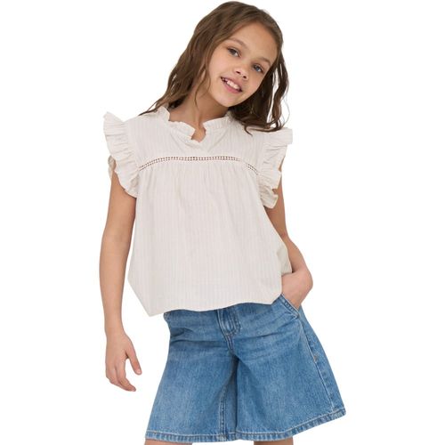 Blusa gris rayada para niña