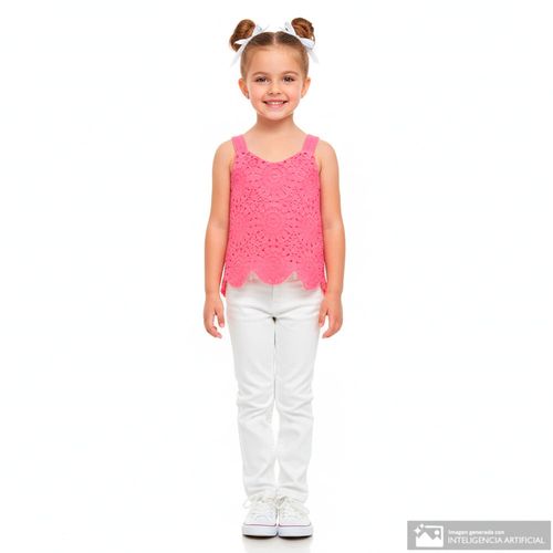 Blusa rosada crochet para niña