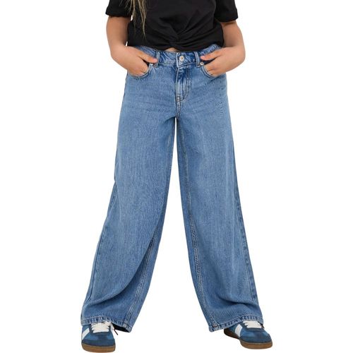 Jeans wide leg celeste denim para niña