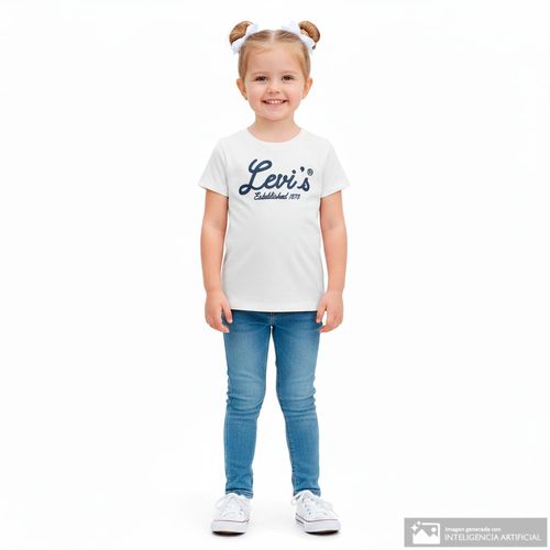 Camiseta Levi's blanca sólida para niña