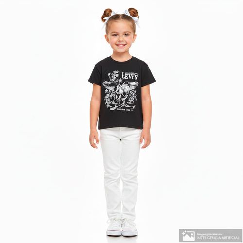Camiseta Levi's negra con estampado Dreamer Tour para niña