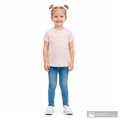 Camiseta Levi's rosado claro con estampado para niña