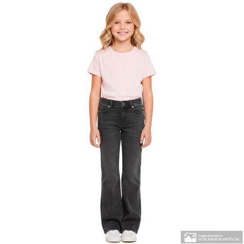 Jeans Levi's wide leg gris denim lavado para niña