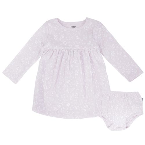Vestido morado lila con estampado floral para bebé niña