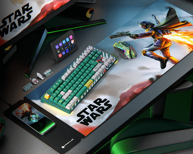 Mousepad gaming Primus Arena Pro XL con base de carga inalámbrica Boba Fett Star Wars-1761061048392