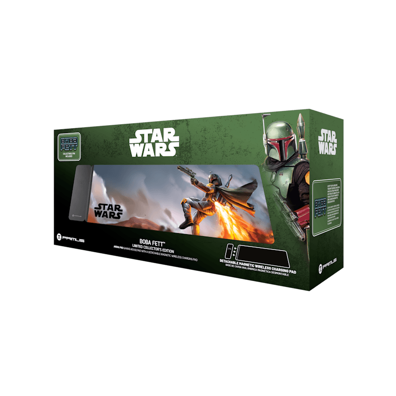 Mousepad gaming Primus Arena Pro XL con base de carga inalámbrica Boba Fett Star Wars-1761060903025
