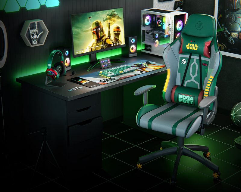 Mousepad gaming Primus Arena Pro XL con base de carga inalámbrica Boba Fett Star Wars-1761061027784