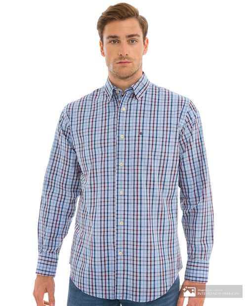 Camisa casual Izod multicolor cuadriculada para hombre