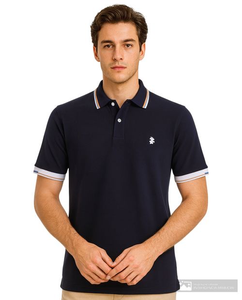 Camisa polo Izod negra sólida para hombre