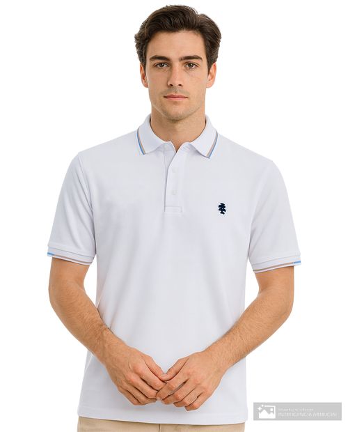Camisa polo Izod blanca sólida para hombre