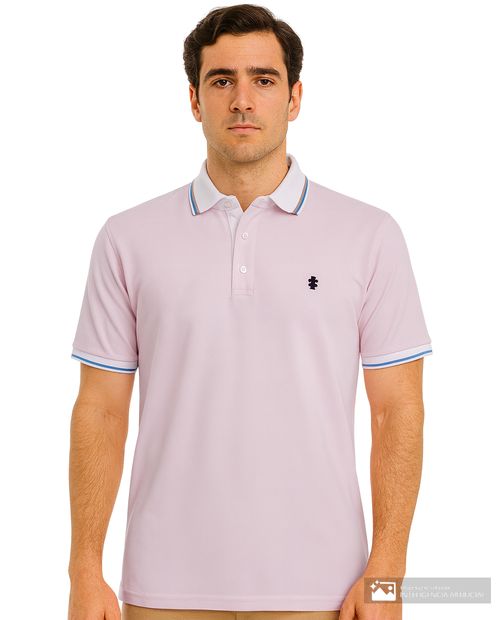 Camisa polo Izod rosada sólida para hombre