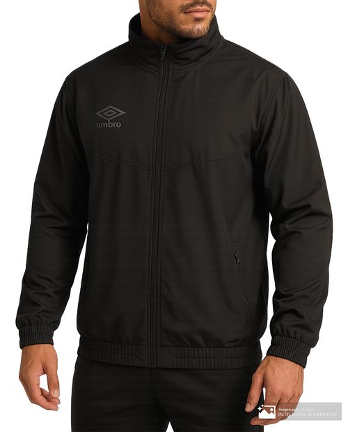 Chaqueta deportiva impermeable Umbro negra sólida para hombre