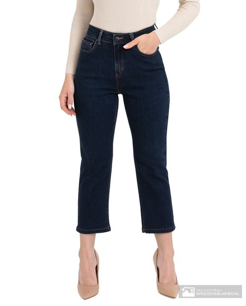 Jeans Sabrina straight azul de cintura alta para mujer