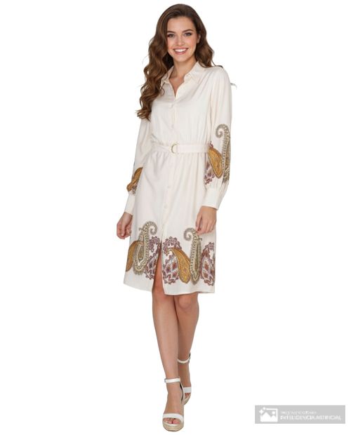 Vestido Danny & Nicole shirt dress estampado manga larga para mujer