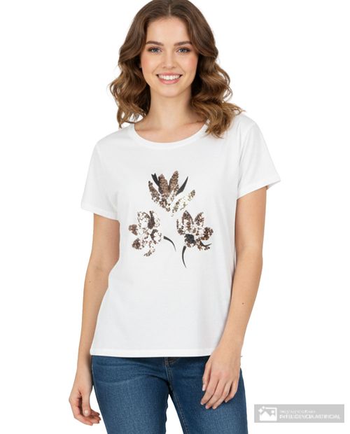 Camiseta Unexpected blanca manga corta para mujer