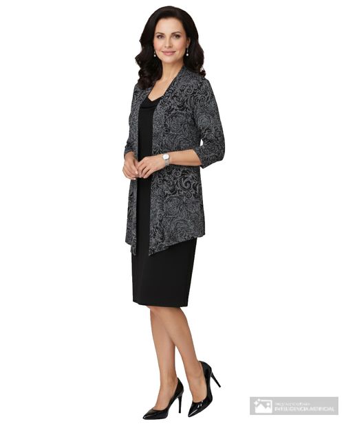 Vestido Connected Apparel formal manga 3/4 para mujer