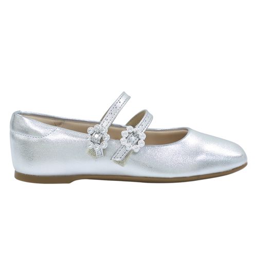 Zapato casual ballerina Orange plateada para niña