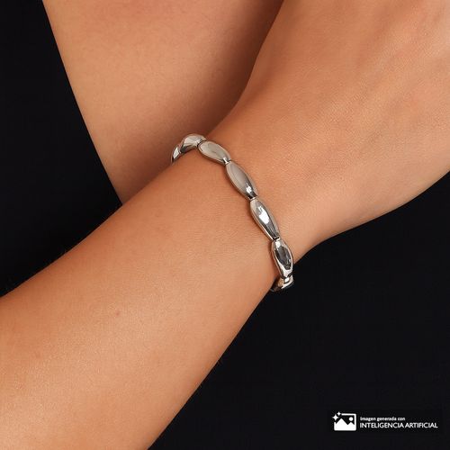 Pulsera Anne Klein rígida en tono plateado para mujer