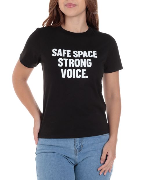 Camiseta Orange color negra mangas cortas para mujer