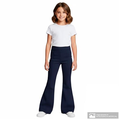 Leggings flare azul navy sólido para niña