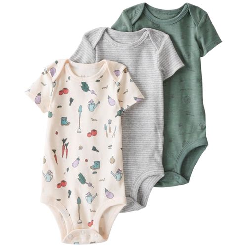 Set de 3 mamelucos multicolor con estampado para bebé niño