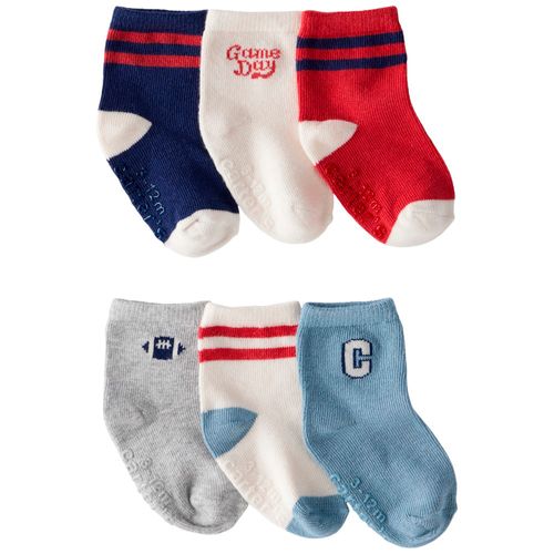 Set de 6 pares de calcetines multicolor con estampado deportivo para bebé niño
