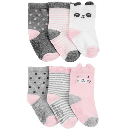 Set de 6 pares de calcetines multicolor con estampado para niña